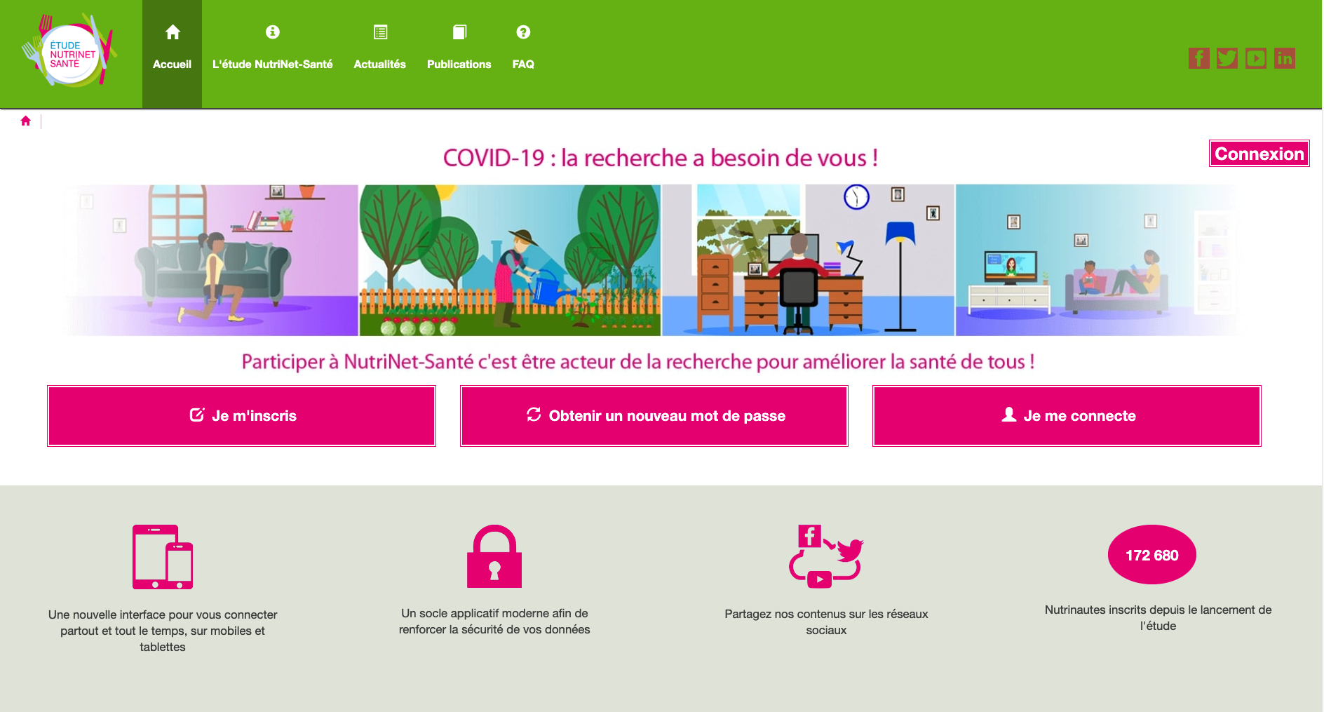 Screenshot NutriNet-Santé